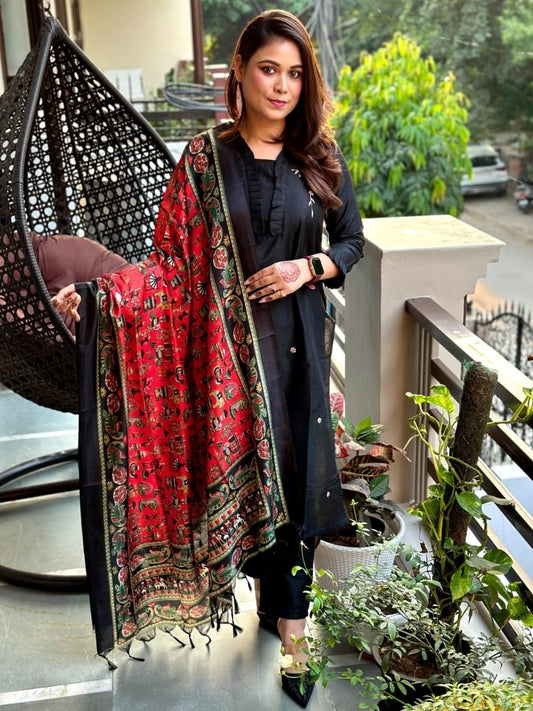 New Black  Cotton With Embroidery Work Set Perfect For You