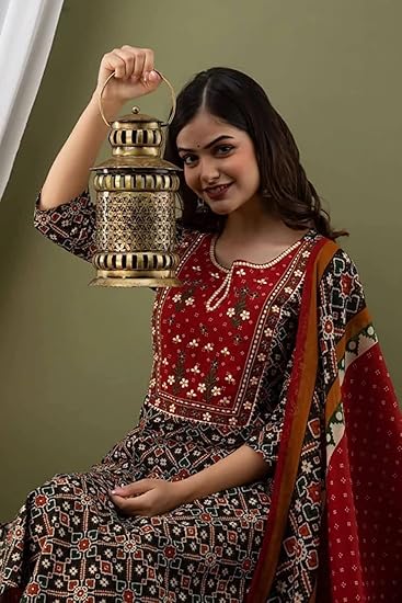 Multicolor Women's Handblock Printed Cotton Multicolor Kurta Suit Set