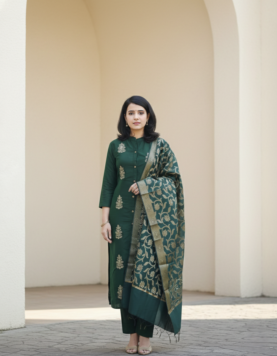 Superhit design for festival season For Womens Kurta Pant And Dupatta Set