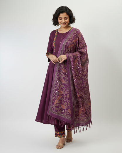Pure Cotton Kurti With Classy Pintex Work & Embroidery Work Set