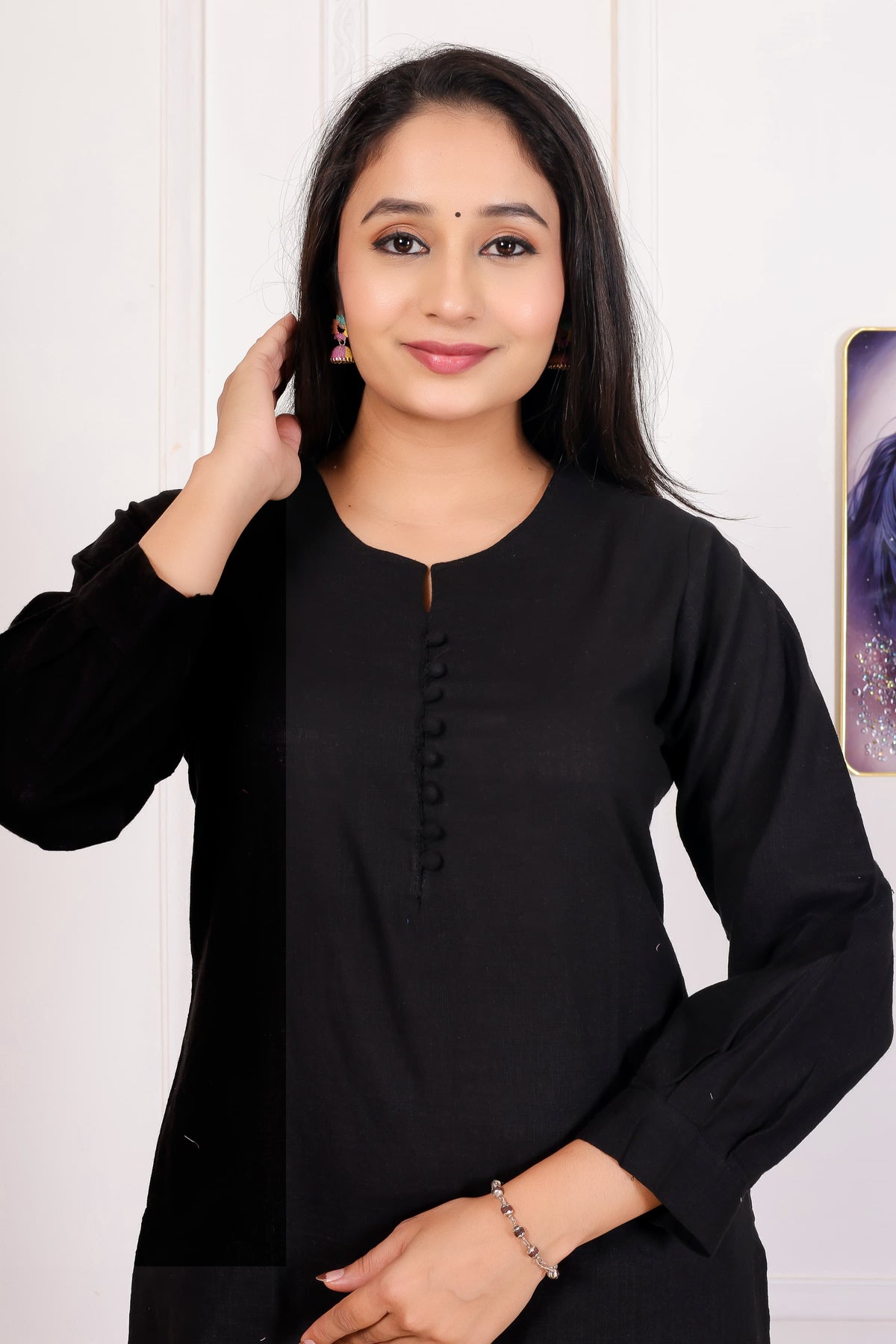 Elegant Black Cotton Kurta Set – Timeless Comfort