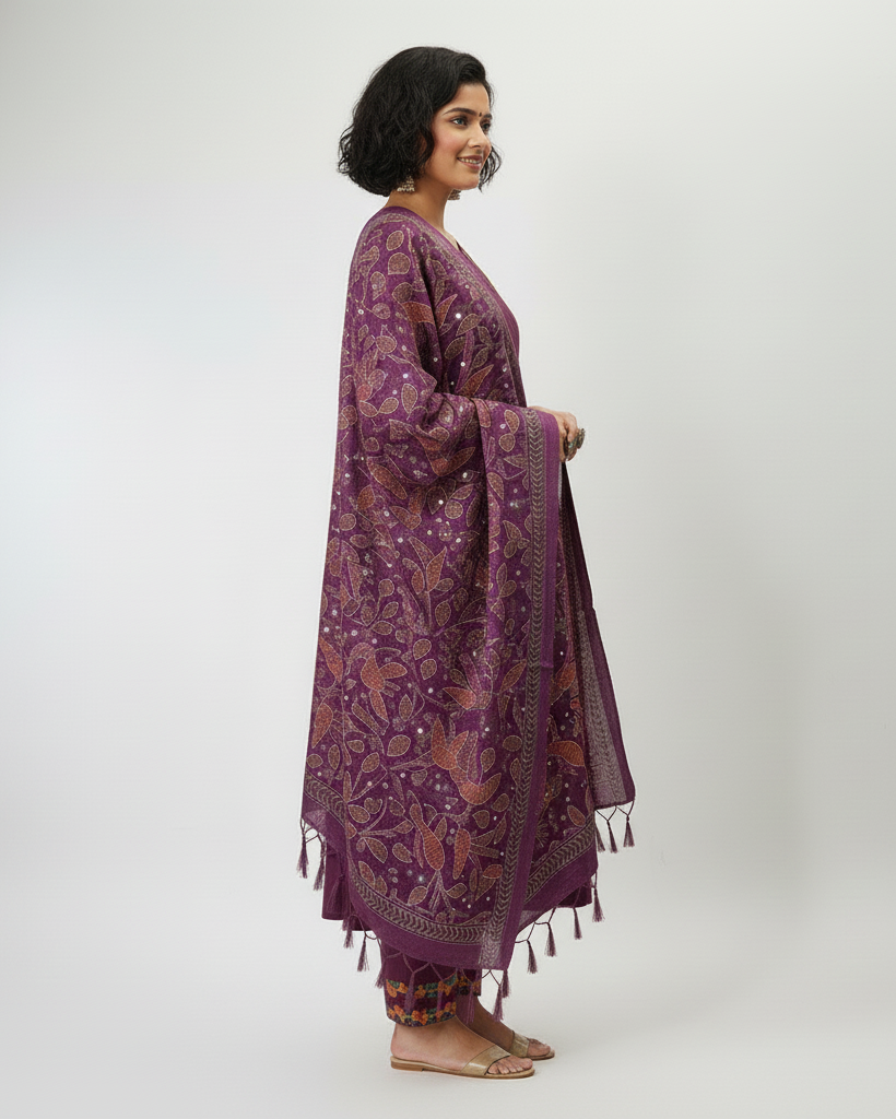 Pure Cotton Kurti With Classy Pintex Work & Embroidery Work Set